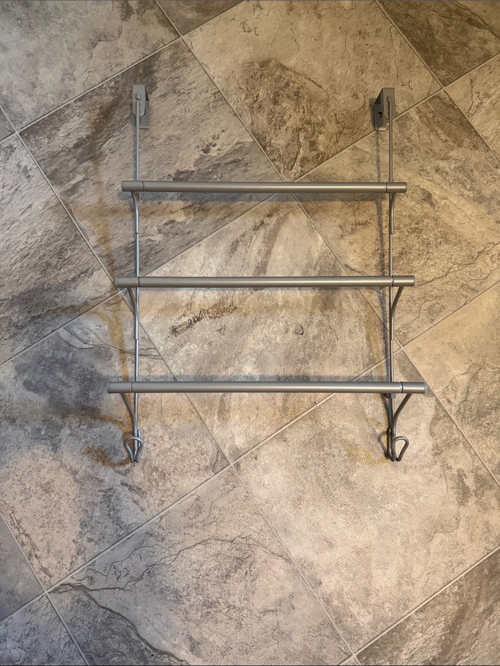 Metal door Towel Rack in Gray